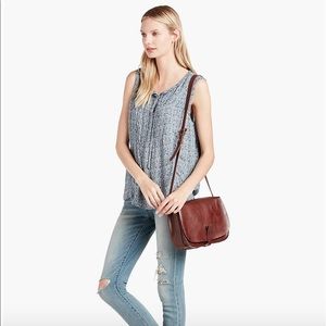 Lucky Brand Dark Brown Leather Saddle bag